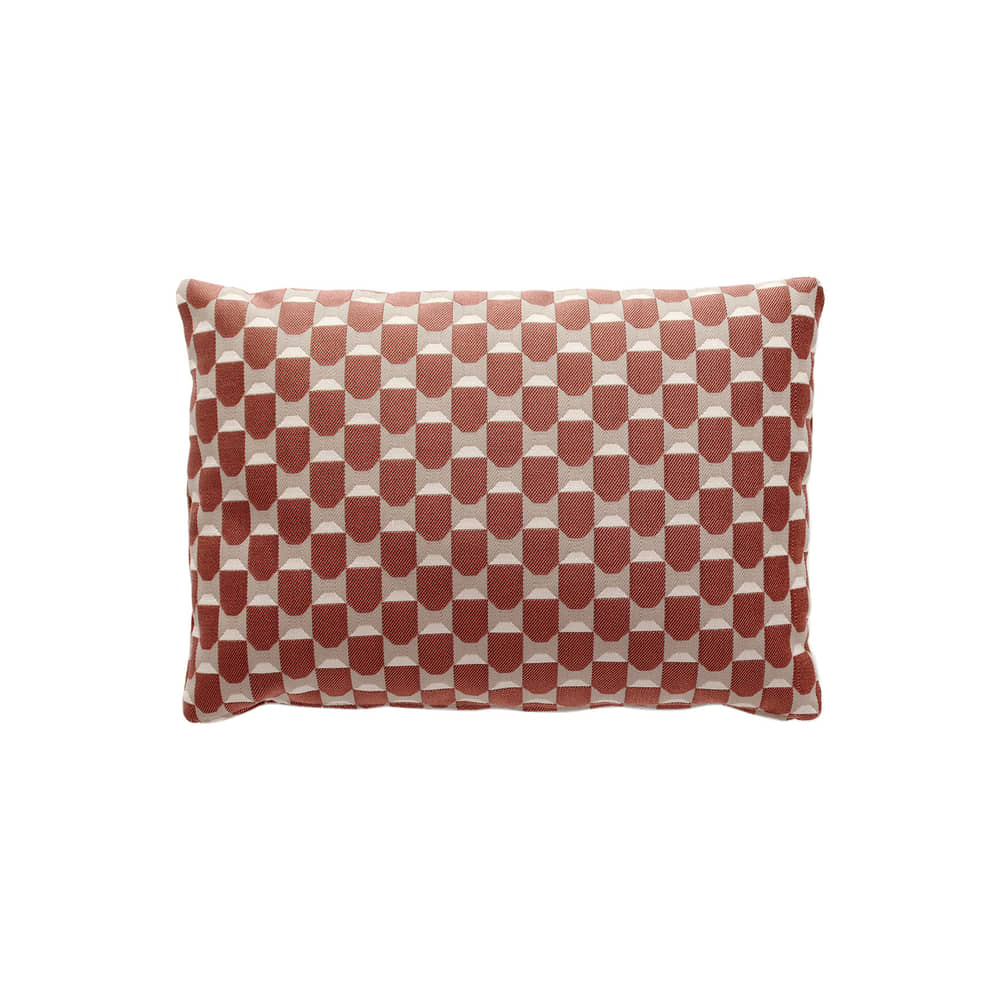 Coussin d\'extérieur Liberty tissu rouge / 45 x 32 cm - Kartell - Rouille (Liberty Obi Check) -  Ouate, Tissu outdoor