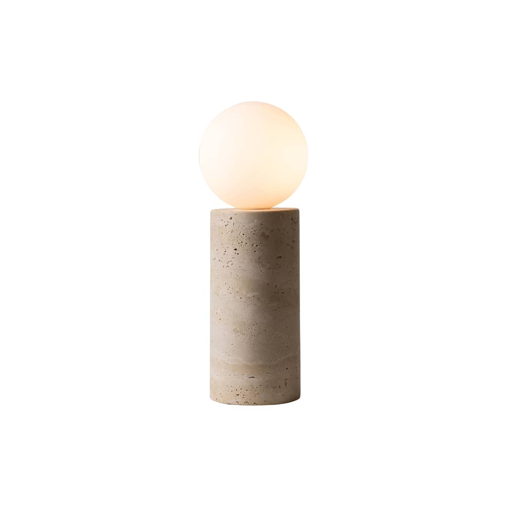 Lampe de table Tivoli - It\'s about Romi - Blanc - Travertin, Verre