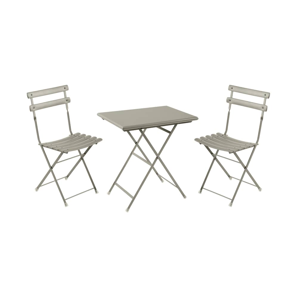 Set tavolo & sedia Arc en Ciel / Tavolo 70x50cm + 2 sedie - Emu - Grigio - Acciaio verniciato