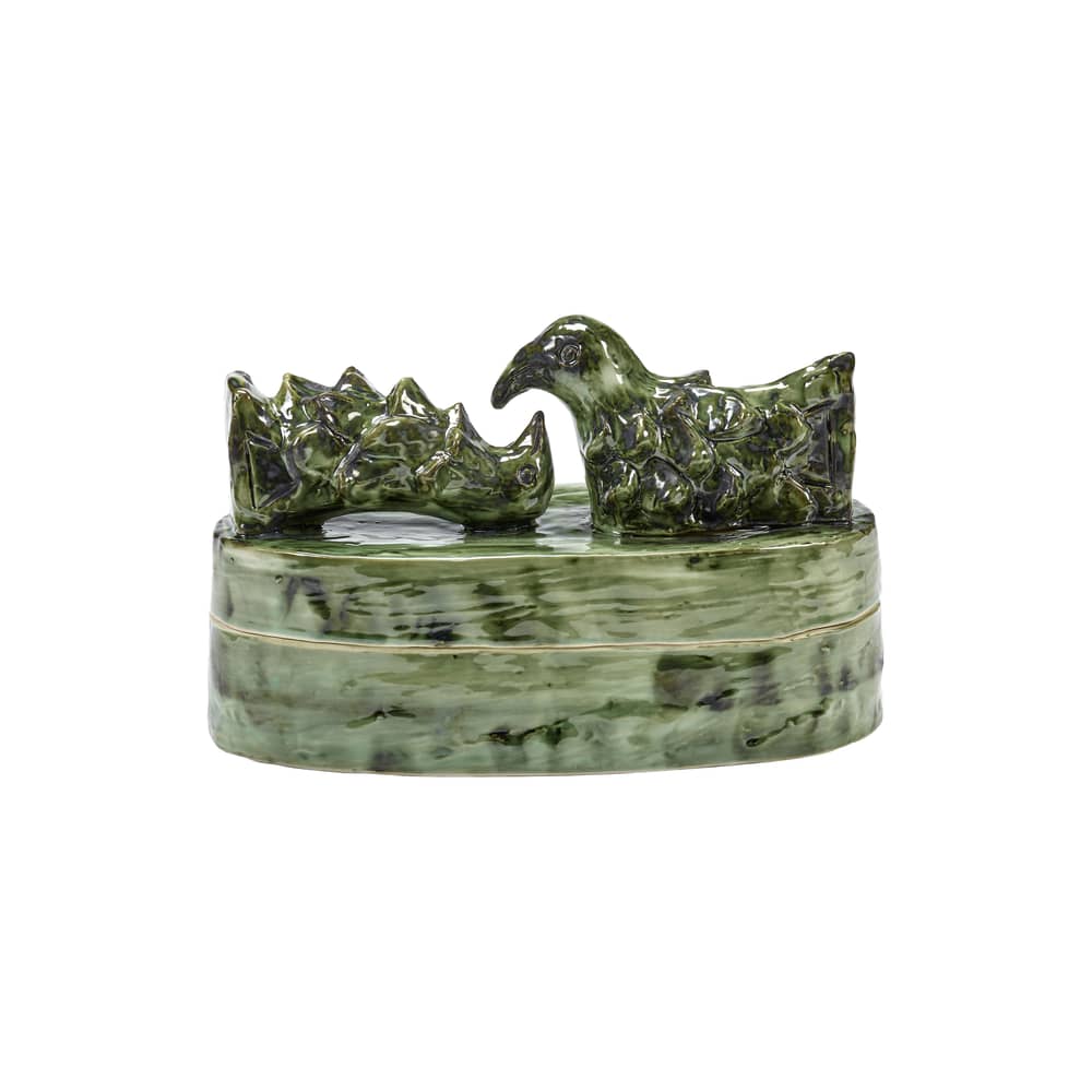 Bougie parfumée Allure Large céramique vert / 26,6 x 12,5 x H 17 cm - 4 mèches - Serax - Vert - Céramique, Cire de soja