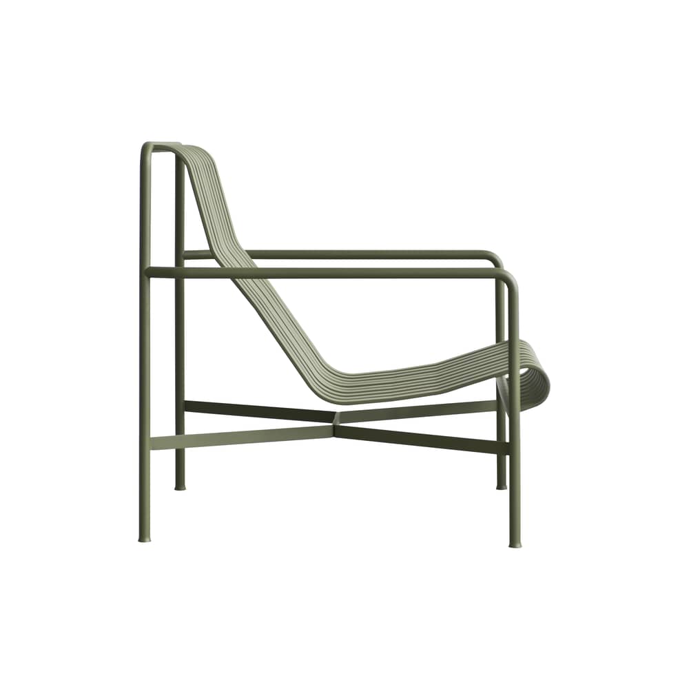 Fauteuil bas Palissade métal vert / Dossier haut - Bouroullec, 2016 - Hay - Vert olive - Acier laqué époxy