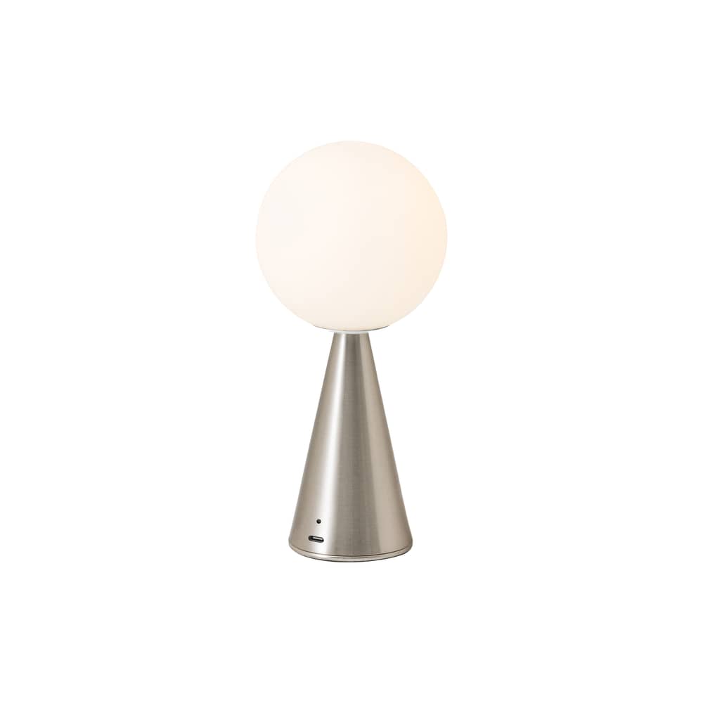 Lampe sans fil rechargeable Bilia Mini LED / H 26 cm - Gio Ponti, 1932 - Fontana Arte - Nickel - Métal, Verre soufflé