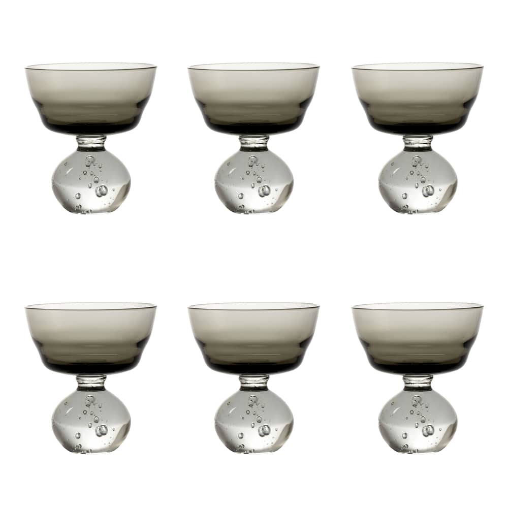 Sektgläser Eternal Snow M glas grau / 6er Set - Ø 9,2 x H 10 cm - Serax - Grau - geblasenes Glas