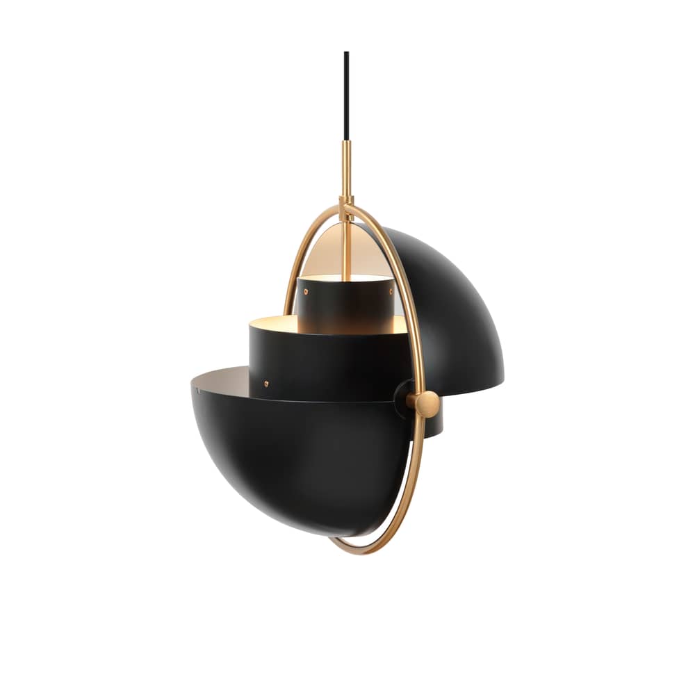 Suspension Multi-Lite Large métal noir / Ø 36 cm - Modulable & orientable / Réédition 1972 - Gubi - Noir / Laiton - Métal