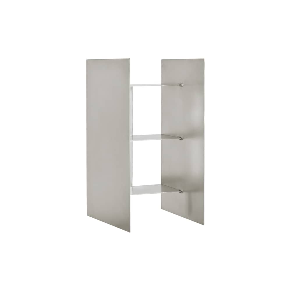 Wandablage Sheet Cabinet metall / 2 Türen – B 59,6 x H 59,6 x T 16 cm - Frama  - Stahl gebürstet - gebürsteter rostfreier Stahl
