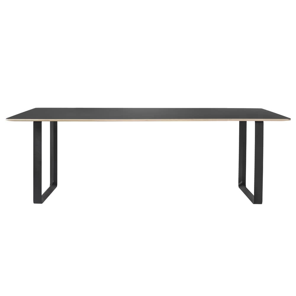 Table rectangulaire 70-70 XL / 255 x 108 cm - Contreplaqué finition linoleum - Muuto - Noir - Aluminium, Contreplaqué, Linoléum