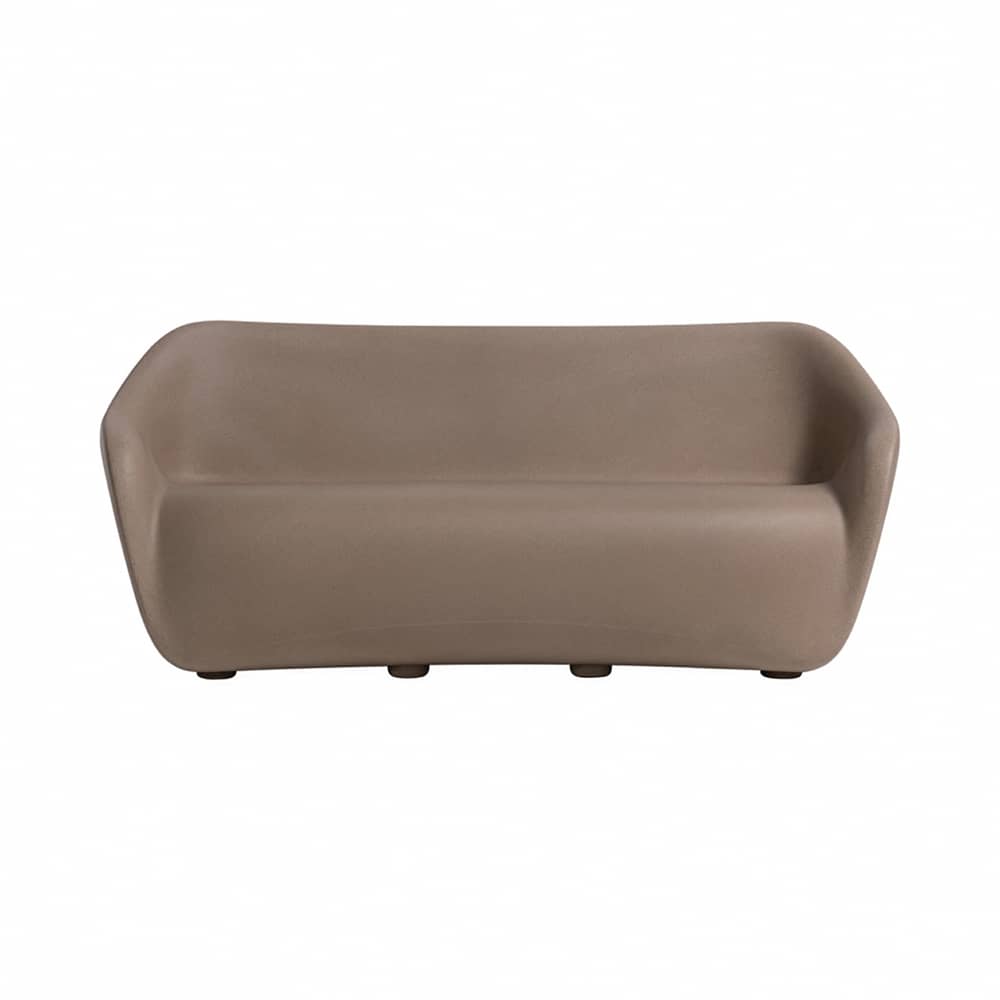 Canapé de jardin 2 places Reborn / L 165 cm - 100% recyclé - Slide - Beige amande - Écothylène recyclé