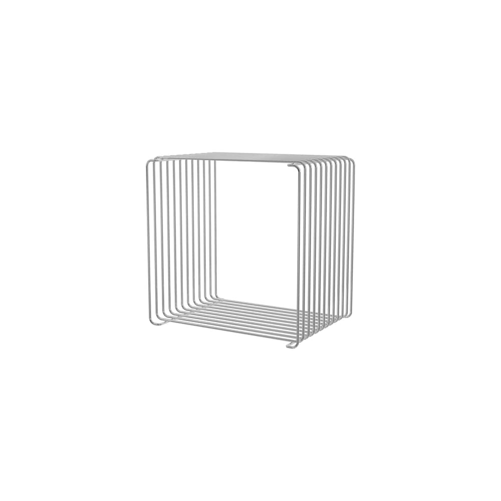 Etagère Panton Wire Single Cube / 34,8 x H 34,8 x P 25,7 cm - Verner Panton, 1971 - MONTANA - Chromé - Fil d\'acier inoxydable poli