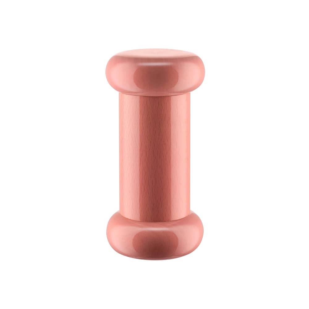 Moulin à épices Twergi bois rose / H 15 cm - By Ettore Sottsass / Alessi 100 Values Collection - Alessi - Rose - Céramique, Hêtre massif tourné certifié FSC