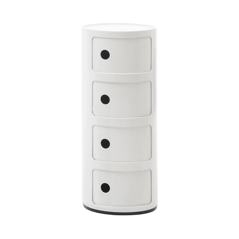 Portaoggetti Componibili / 4 cassetti - H 77 cm - Kartell - Bianco - ABS