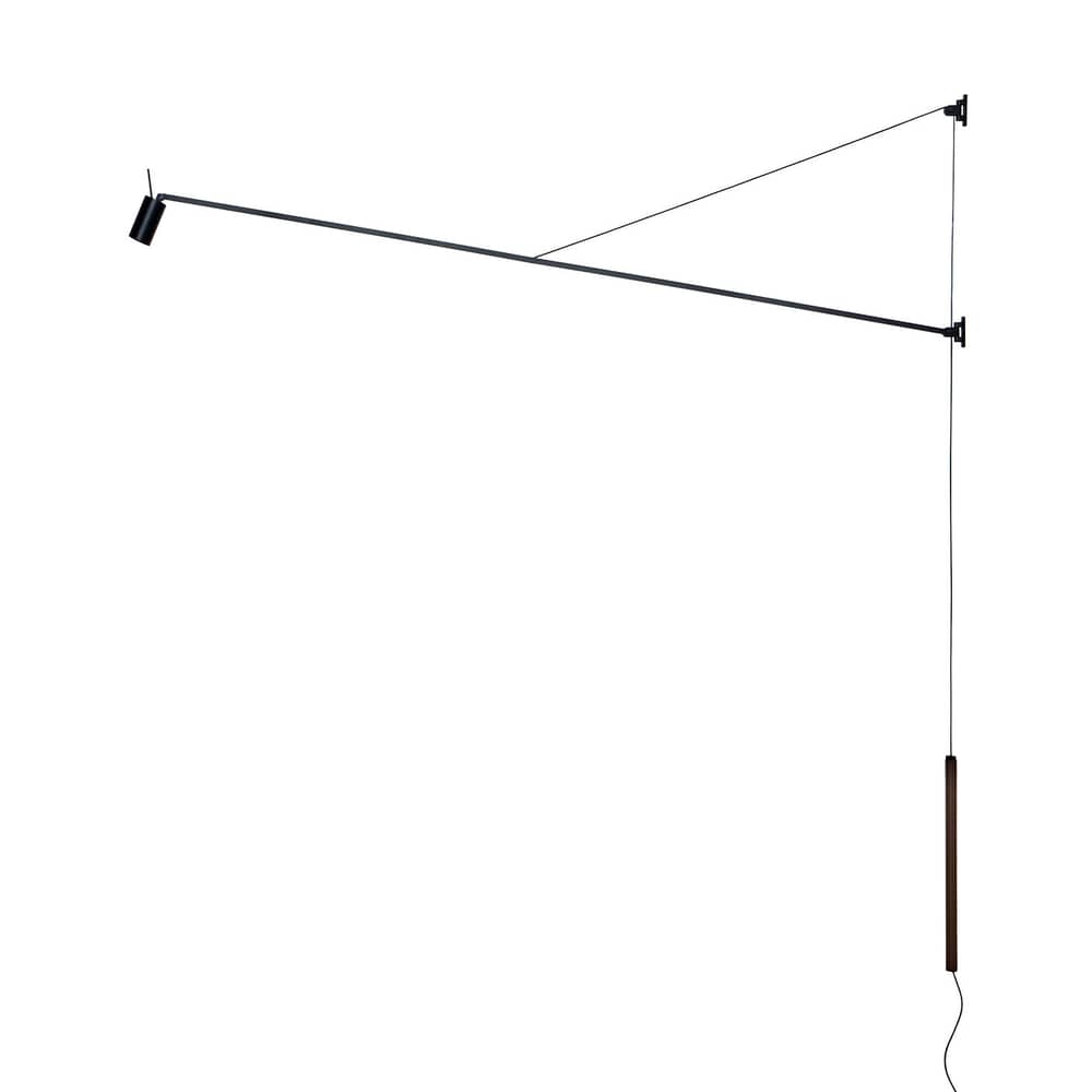 Wandleuchte mit Stromkabel Swan LED metall / Ausrichtbar - L 184 cm - Nemo - Schwarz - Aluminium, Technoplymer