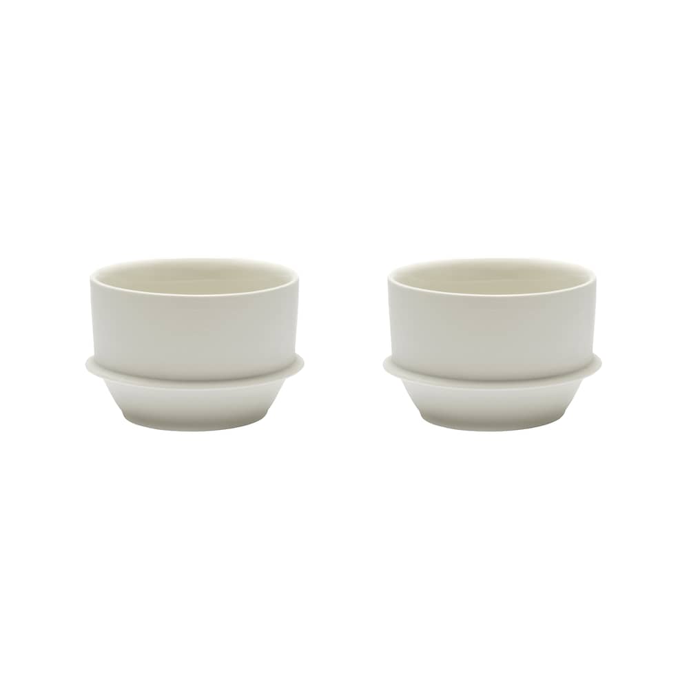 Set de 2 tasses à café Dune / By Kelly Wearstle - Ø 9 x H 6 cm - Serax - Blanc Albâtre - Porcelaine