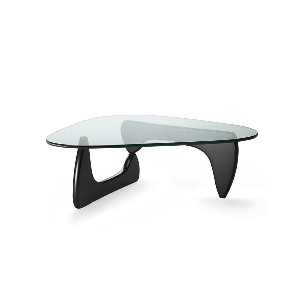 Tavolino Noguchi Coffee Table vetro nero / By Isamu Noguchi (1944) / 128 x 93 cm - Vitra - Nero - Frassino massello laccato, Vetro
