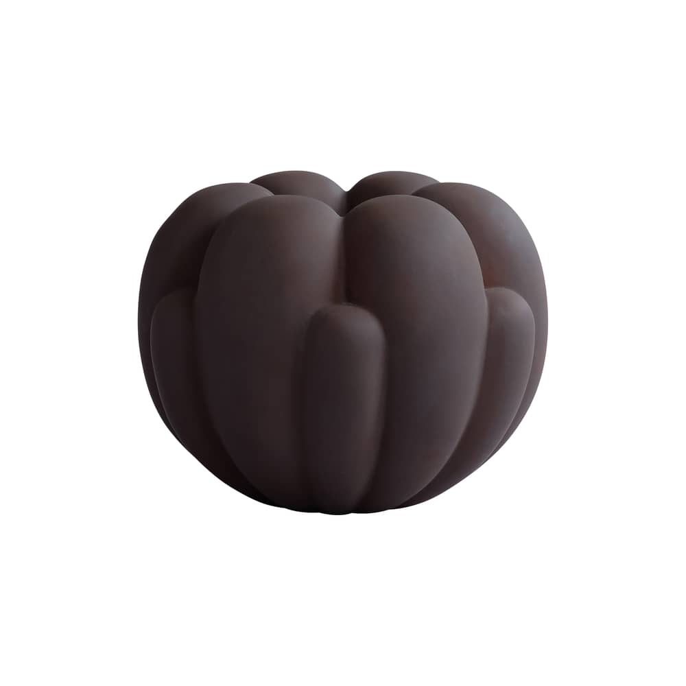 Vaso Bloom Petit ceramica marrone / Ø 22,5 x H 18 cm - 101 COPENHAGEN - Cioccolato - Calcestruzzo fibrorinforzato, Ceramica