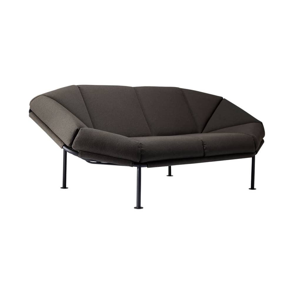 Sofa Atlas textil grün / L 203 cm - KANN DESIGN - Kaki - HR-Schaum, Kvadrat-Gewebe, thermolackierter Stahl
