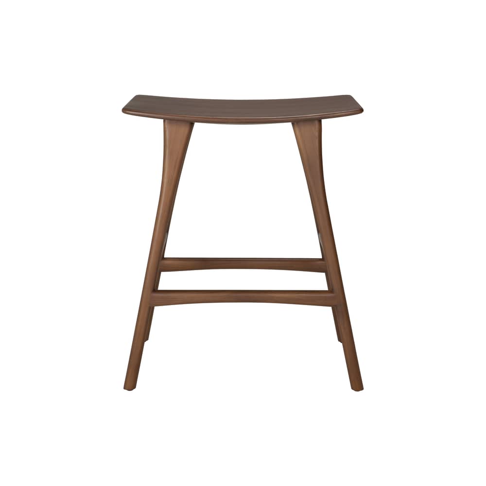 Osso Bar stool wood brown / H 65 cm - Ethnicraft - Burnish Teak - Brown-stained solid teak