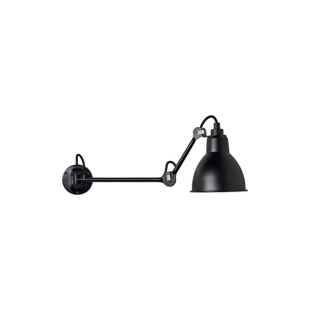 Wandleuchte N°204 L40 metall schwarz / Lampe „Gras“ - DCW éditions - Schwarz-matt (satiniert) - Aluminium, Stahl