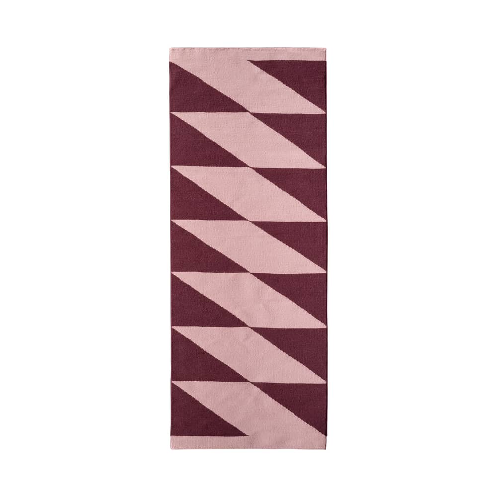 Tapis de couloir Takt rose / 70 x 180 cm - & klevering - Taky / Rose - Laine de Nouvelle-Zélande