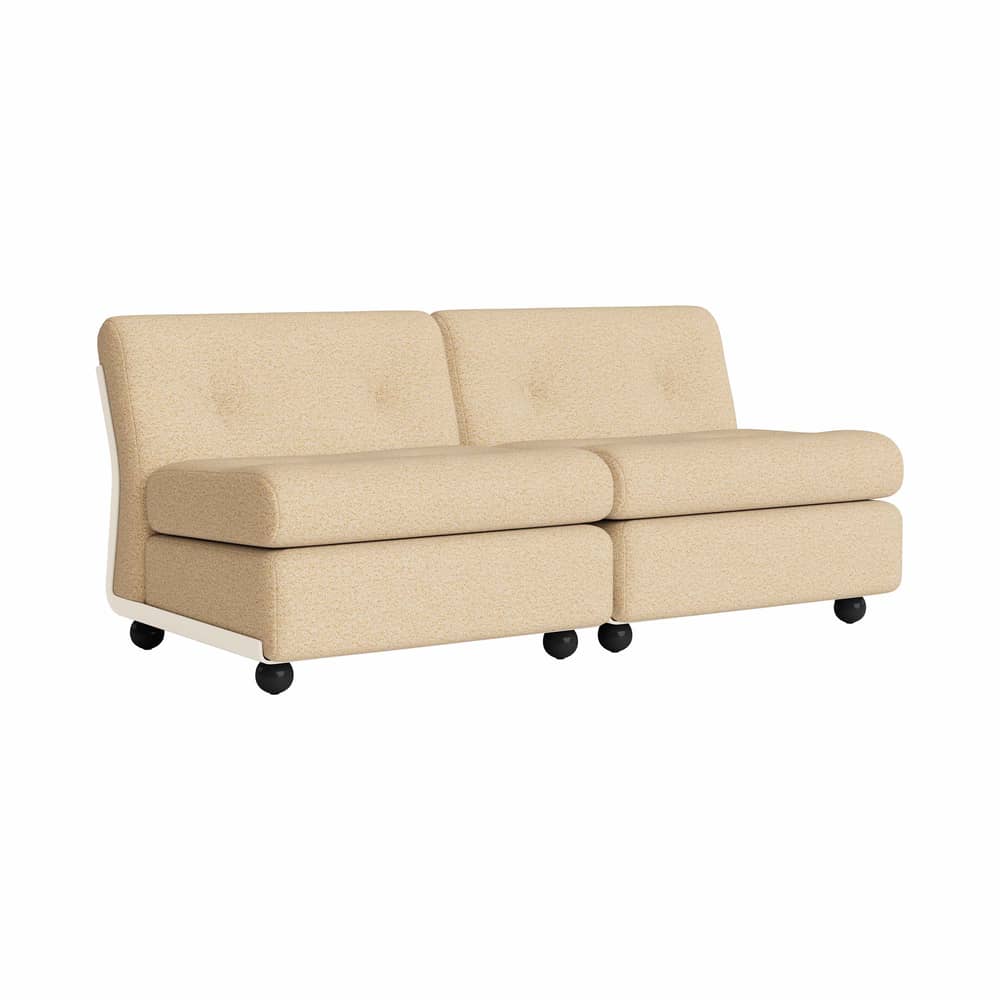 Sofa Amanta textil beige / Modulable - B 158,5 cm / Neuauflage 1966, Mario Bellini - Hay - Beige (Stoff) - Gewebe, Recyceltes ABS, Schaumstoff