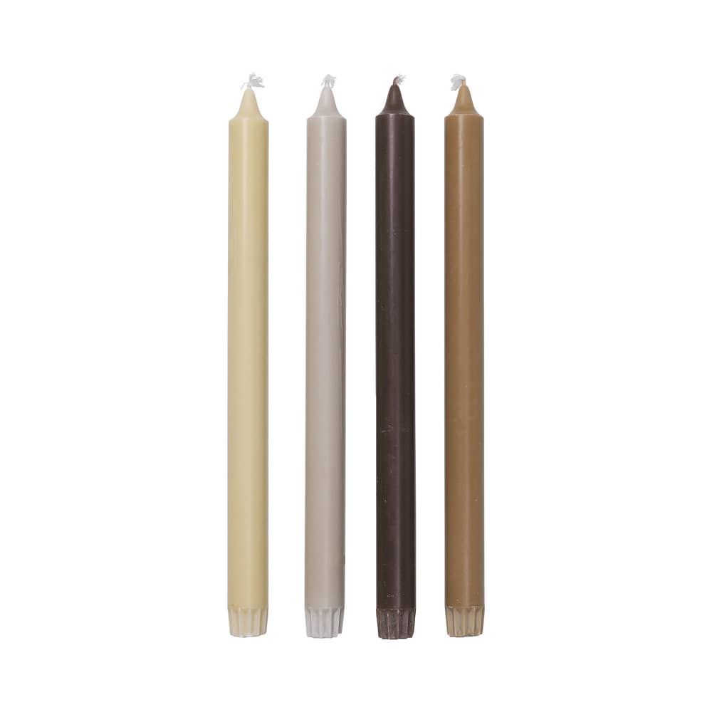 Set de 4 bougies longue Pure - Ferm Living - Tons sourds - Stéarine végétale