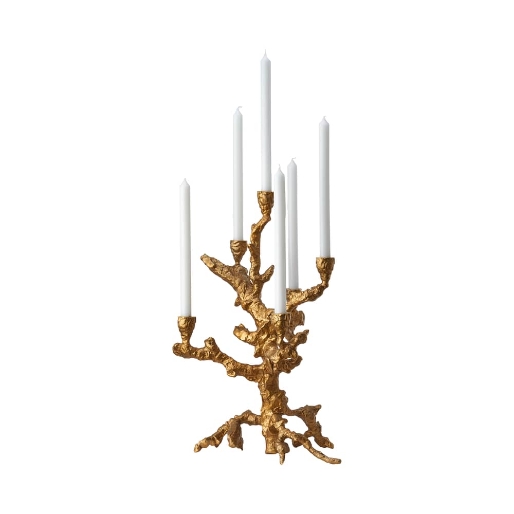 Apple Tree Candelabra metal gold / Large - H 53 cm - Pols Potten - Gold - Recycle aluminium