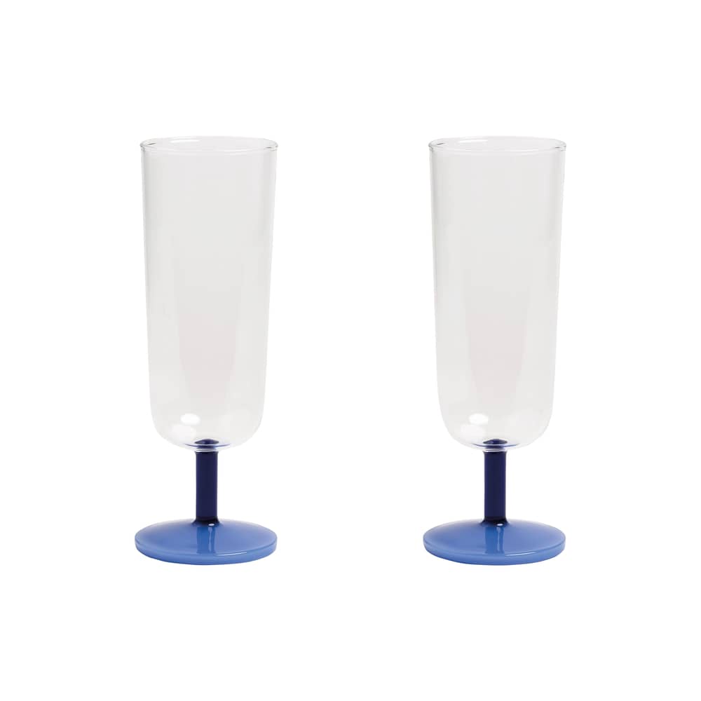 Sektgläser Mingle glas blau / 2er-Set - & klevering - Blau - Glas