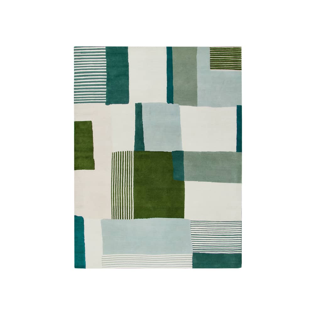 Teppich Boro textil grün / 170 x 240 cm - Handgetuftet - Maison Sarah Lavoine - Eukalyptus - Baumwolle, Wolle