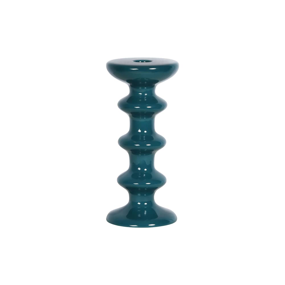Slave Candle stick ceramic blue / Ceramic - H 20 cm - Maison Sarah Lavoine - Sarah blue - Ceramic