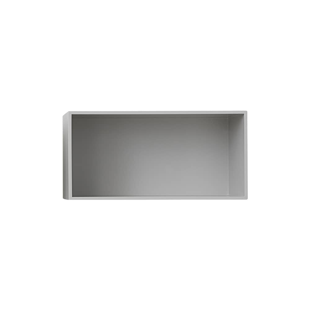Etagère Mini Stacked / Large rectangulaire 49x24 cm / Avec fond - Muuto - Gris - MDF peint