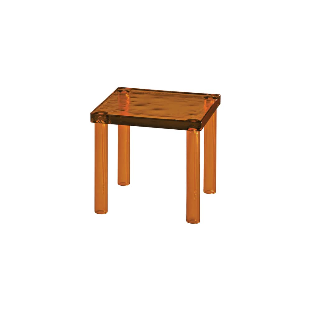 Table d\'appoint Nesting verre orange / Bouroullec - 42 x 42 x H 34 cm - Glas Italia - Ambre - Verre de Murano