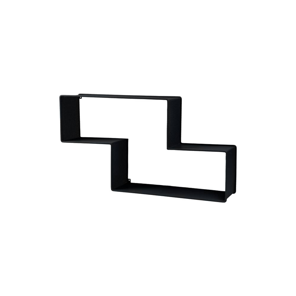 Étagère Dédal métal noir / Matégot - L 90 cm - Réédition 50\' - Gubi - Noir Minuit - Tôle d\'acier