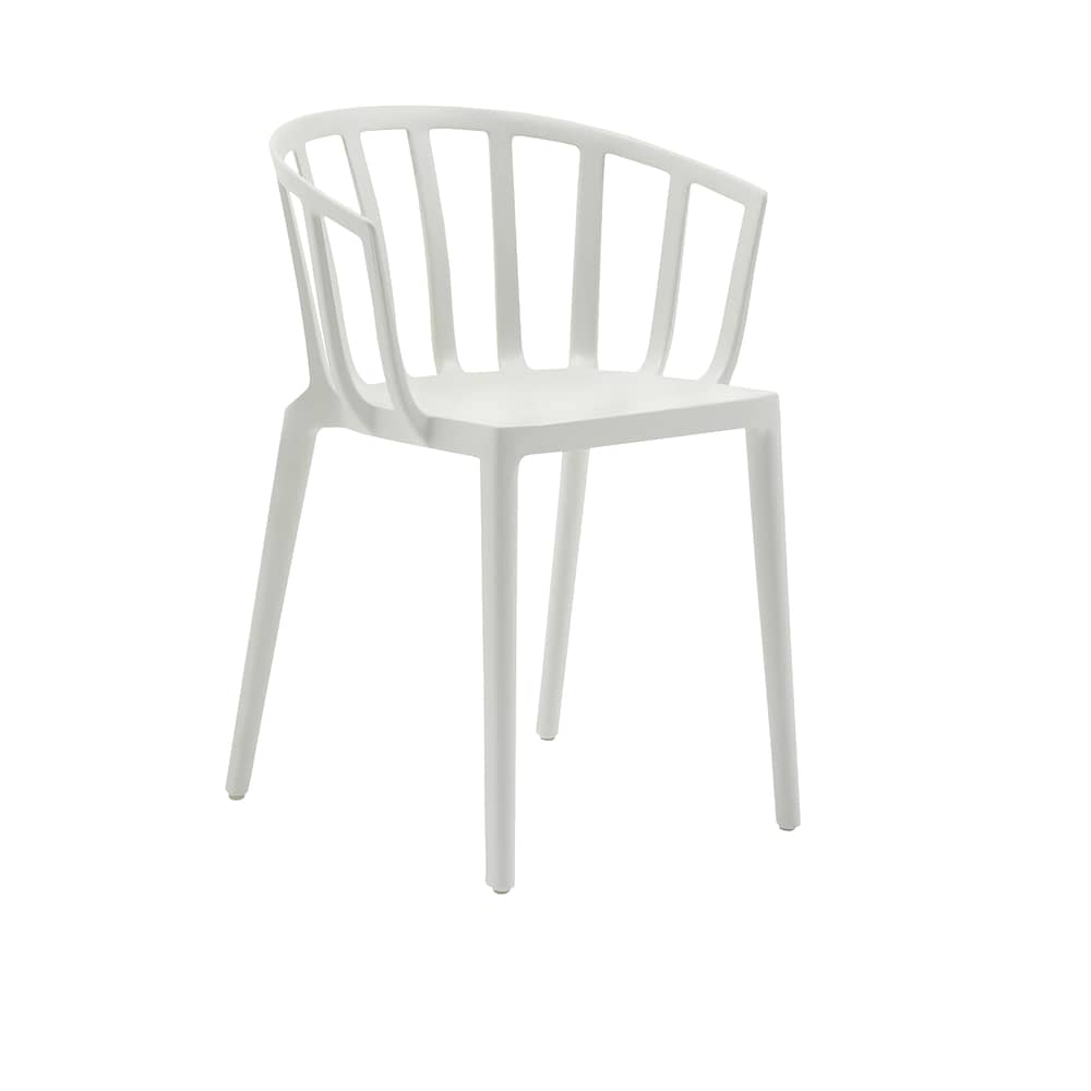 Fauteuil empilable Venice plastique blanc - Kartell - Blanc mat - Technopolymère thermoplastique recyclé