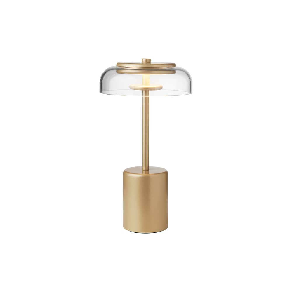 Kabellose, wiederaufladbare Außenlampe Blossi LED plastikmaterial gold / H 26 cm - NUURA - Messing / Transparent - Metall, Polyacryl