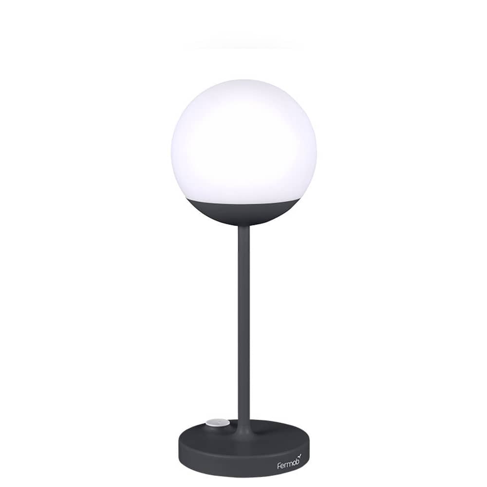 Lampe extérieur sans fil rechargeable Mooon! LED / Sphère plastique - H 41 cm - USB - Fermob - Carbone - Aluminium, Polyéthylène