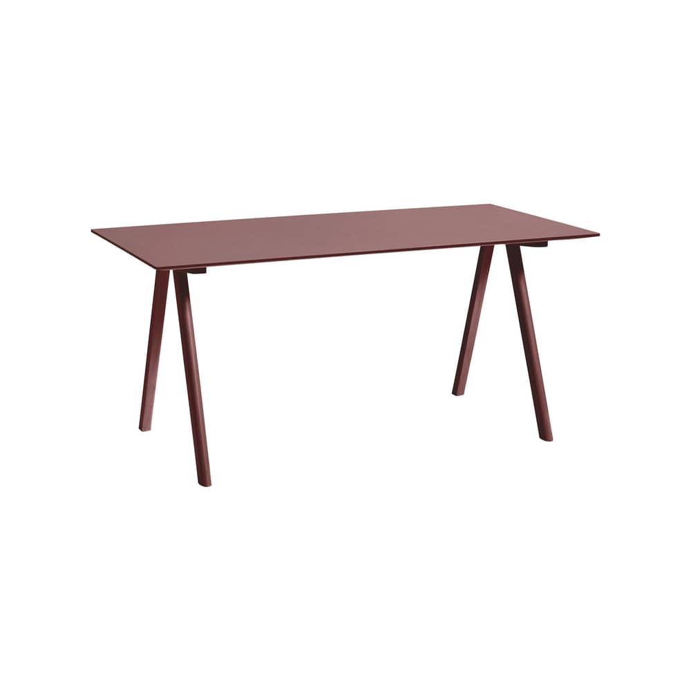 Schreibtisch Copenhague CPH10 2.0 holz rot / Linoleum - L 160 x 80 cm - Hay - Bordeaux - Lackierte massive Eiche, Linoleum
