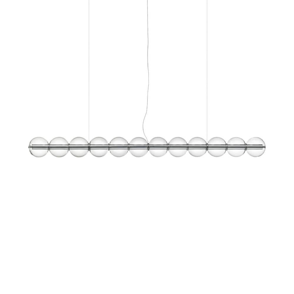Suspension Luce Sferica S3 verre transparent / L 250 cm - Flos - L 250 cm - Aluminium poli, Verre soufflé main