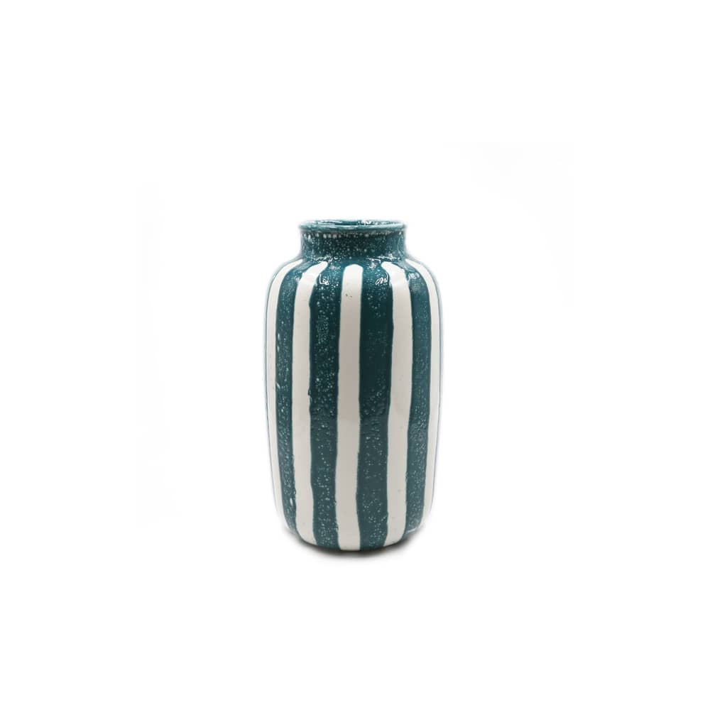Vase Riviera Large keramik blau / H 36 cm - Maison Sarah Lavoine - Blau Sarah - emaillierte Keramik