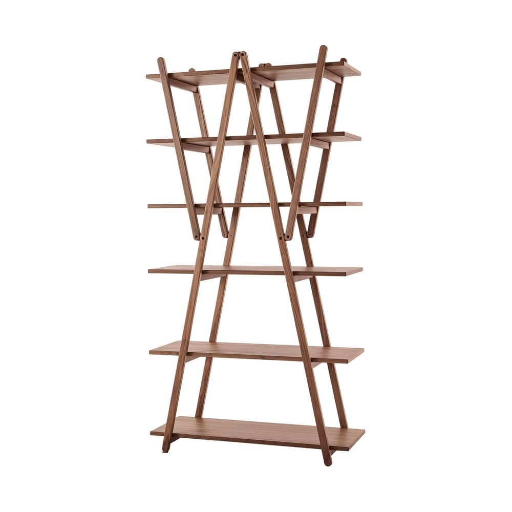 Bibliothèque Nuvola Rossa bois naturel / Vico Magistretti, 1977 - L 100 x H 192 cm - CASSINA - Noyer - Aggloméré plaqué noyer, Noyer massif