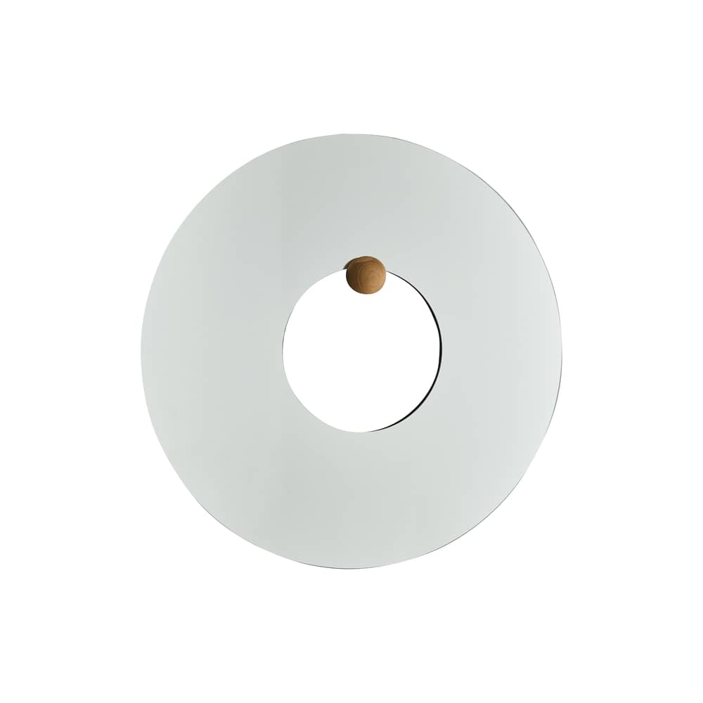 Miroir mural Castellum / Ø 80 cm - AYTM - Miroir / patère chêne -  Verre miroir, Chêne huilé certifié FSC, MDF