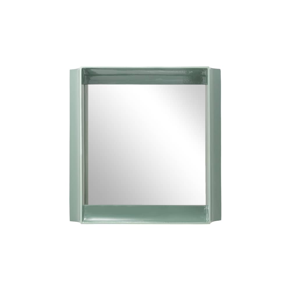 Miroir mural Coves céramique vert / Avec étagère - 60 x 60 cm - Magis - Vert sauge - Céramique, Verre