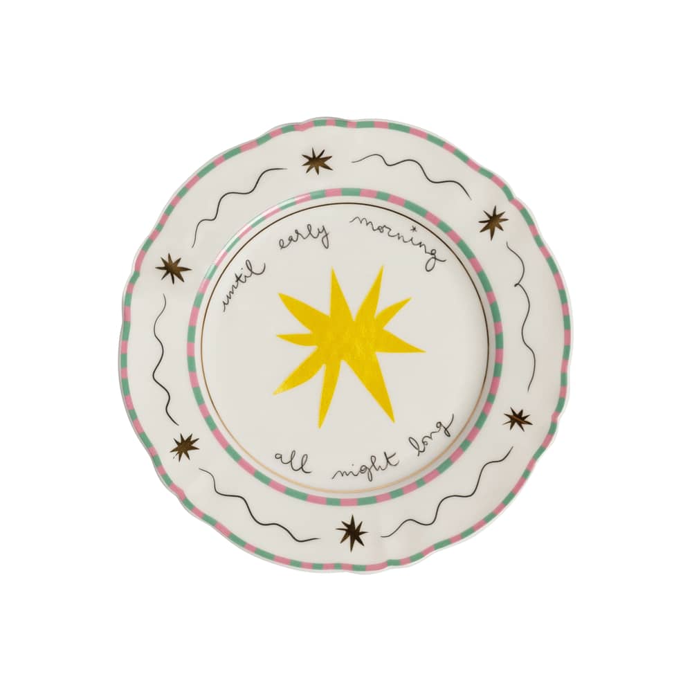 Until early morning Petit fours plates ceramic multicoloured / Ø 16.5 cm - Bitossi Home - Until early morning - China