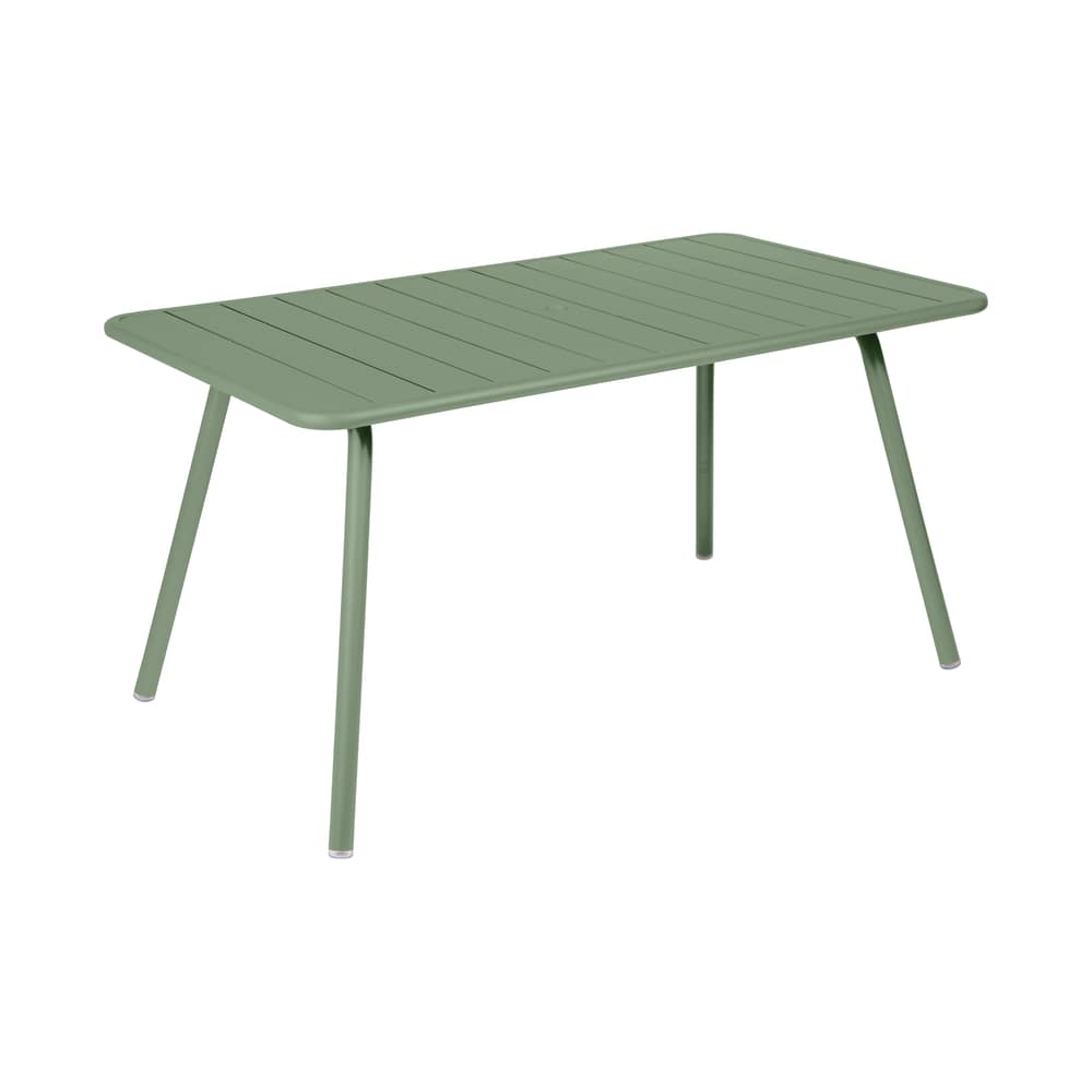 Luxembourg Rectangular table metal green / 143 x 80 cm (6 people) - Parasol hole - Fermob - Cactus - Lacquered aluminium
