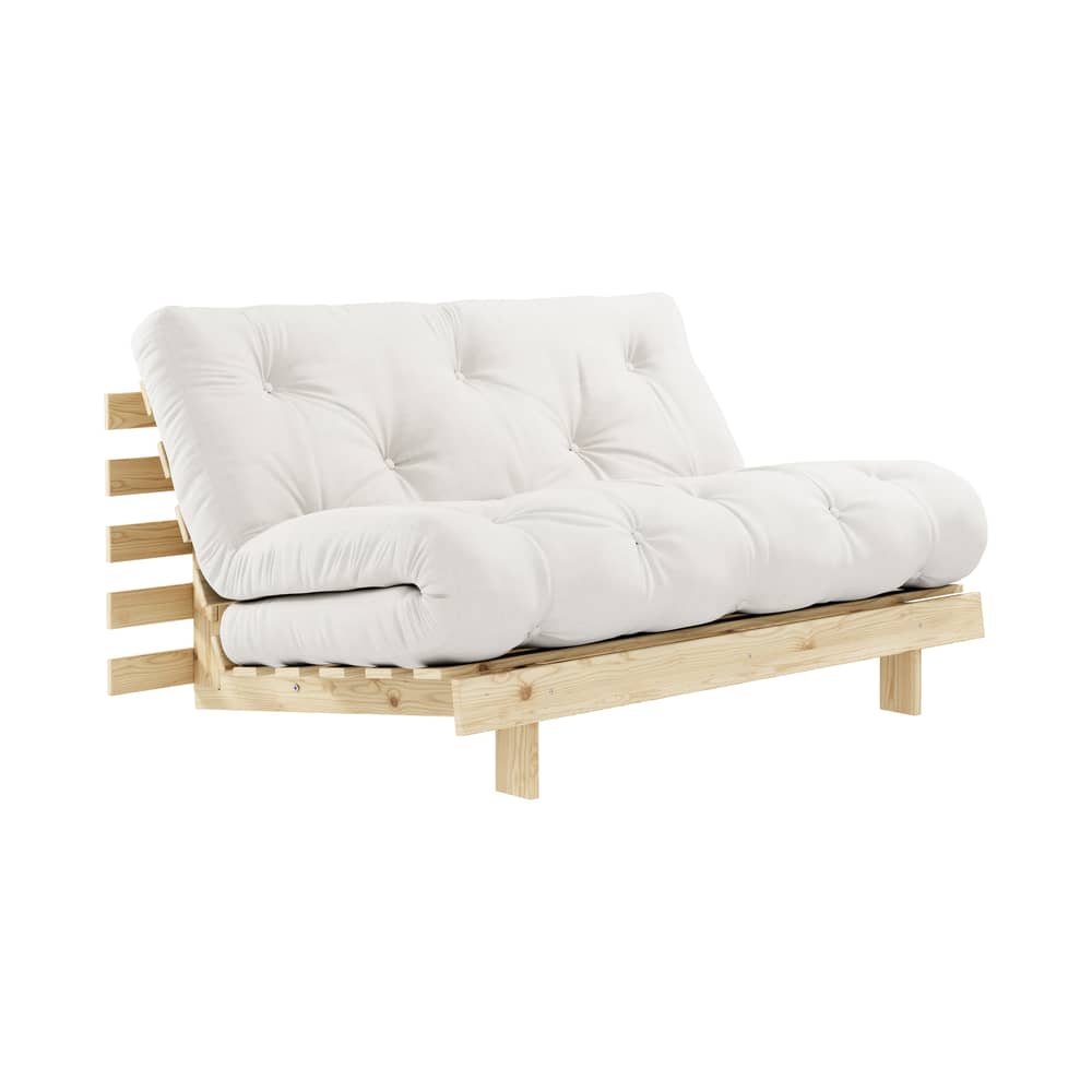 Canapé convertible Roots / L 140 cm - 3 positions / Structure pin clair - KARUP DESIGN - Naturel 701 / Pin clair - Fibres recyclées mélangées, Mousse, Pin massif certifié FSC, Tissu