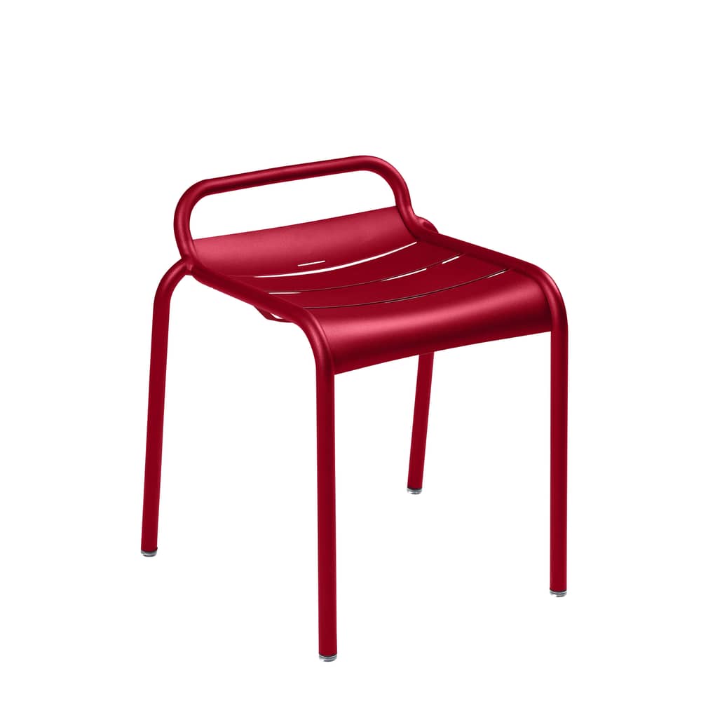Stappelbarer Hocker Luxembourg metall rot / Aluminium - Fermob - Chili - bemaltes Aluminium