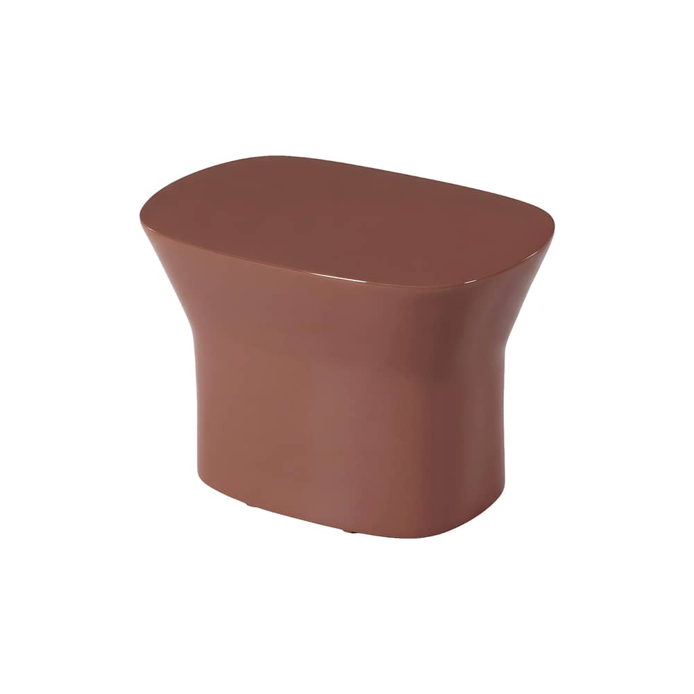 Table d\'appoint Egadi / 33 x 50 cm x H 33 cm, ciment émaillé - Unopiu - Terracotta - Ciment émaillé