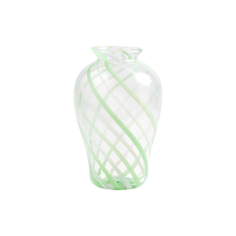 Yogu Spiral Vase glass green / Ø 19 x H 33.5 cm - & klevering - Green - Mouth blown glass