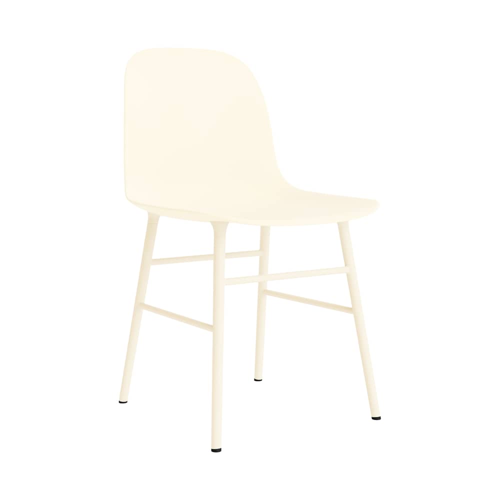 Chaise Form plastique beige / Pieds métal - Normann Copenhagen - Crème - Acier laqué, Polypropylène
