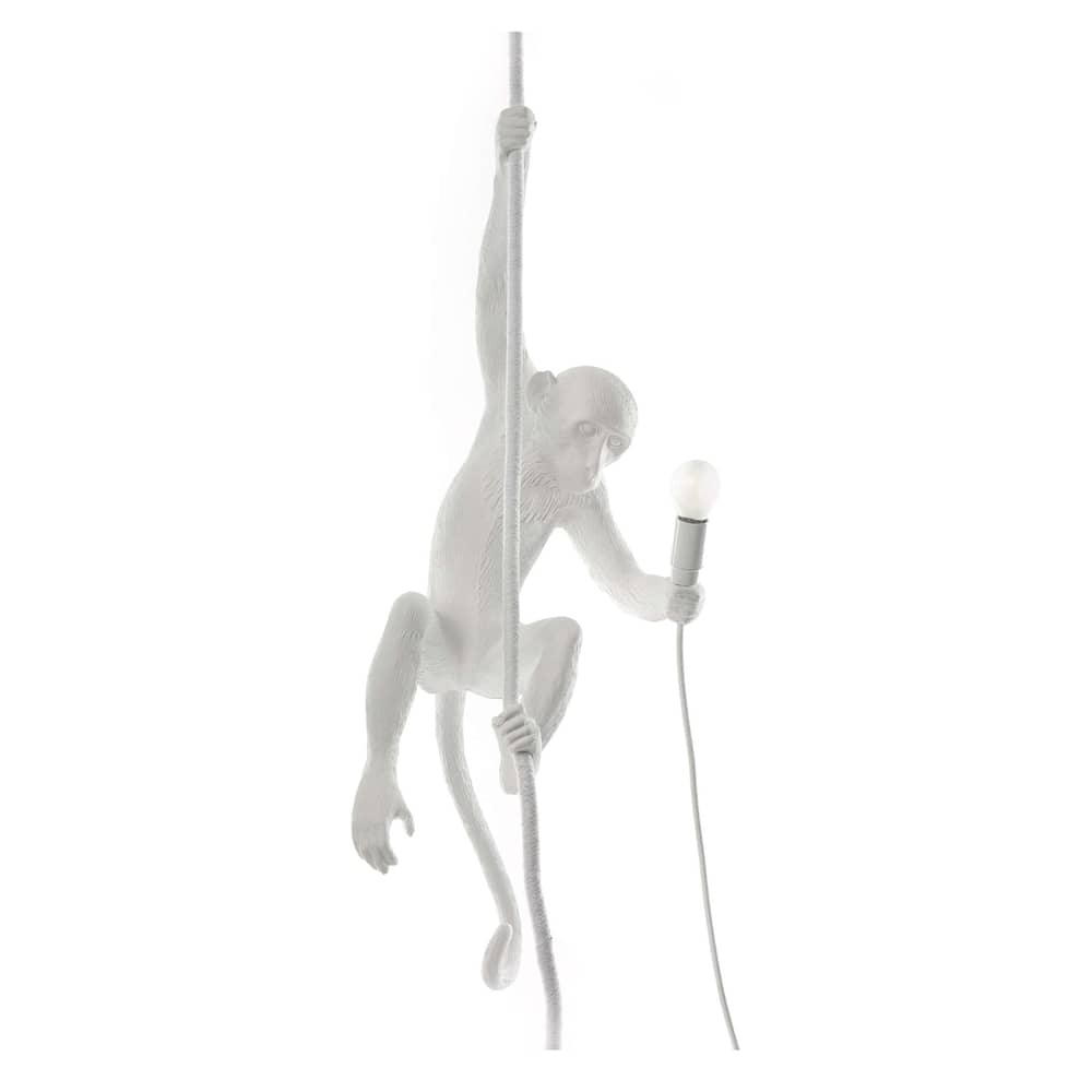 Pendelleuchte Monkey Hanging plastikmaterial weiß / H 80 cm - Seletti - Weiß - Harz