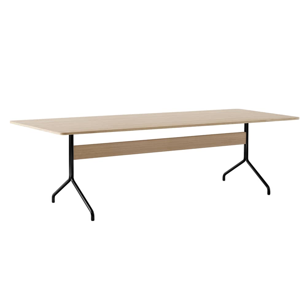 Schreibtisch Pavilion AV24 holz natur / Holz - 250 x 110 cm - &tradition - Eiche / Schwarz - eichenfurnierte Holzfaserplatte, Stahl
