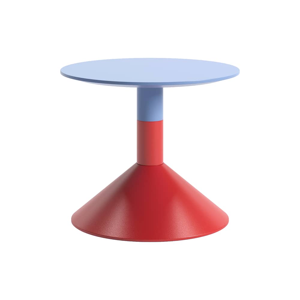 Table basse Lud\'o / Ø 60 x H 51 cm - Patricia Urquiola - Cappellini - Bleu & rouge - MDF laqué, Métal thermolaqué